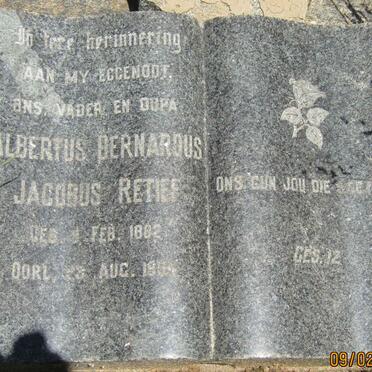 RETIEF Albertus Bernardus Jacobus 1882-1954