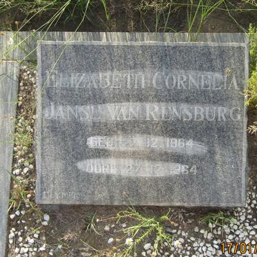 RENSBURG Elizabeth Cornelia, Janse van 1964-1964