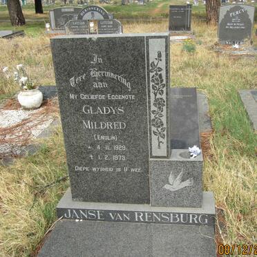 RENSBURG Gladys Mildred, Janse van nee ENSLIN 1929-1973