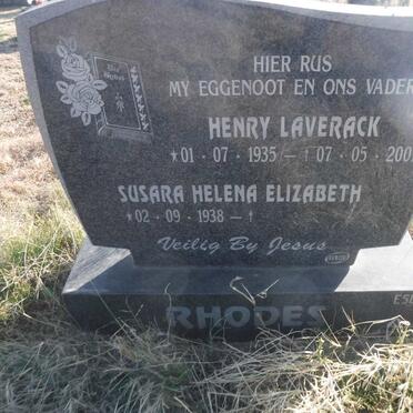 RHODES Henry Laverack 1935-2001 &amp; Susara Helena Elizabeth 1938-