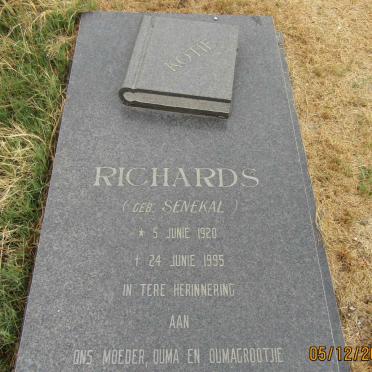 RICHARDS, Kotie nee SENEKAL 1920-1995