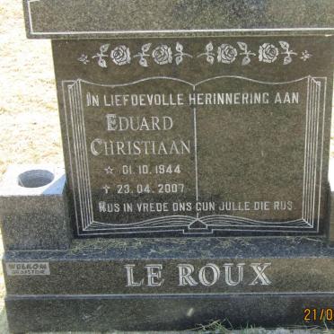 ROUX Eduard Christiaan, le 1944-2007
