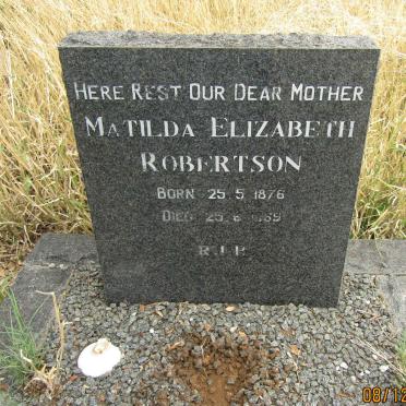 ROBERTSON Matilda Elizabeth 1876-1969