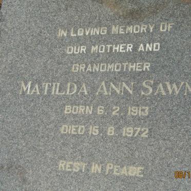SAWMA Matilda Ann 1913-1972