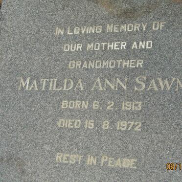 SAWMA Matilda Ann 1913-1972