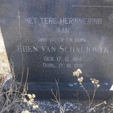 SCHALKWYK Eben, van 1914-1981
