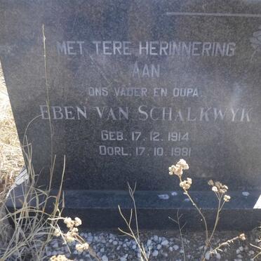 SCHALKWYK Eben, van 1914-1981