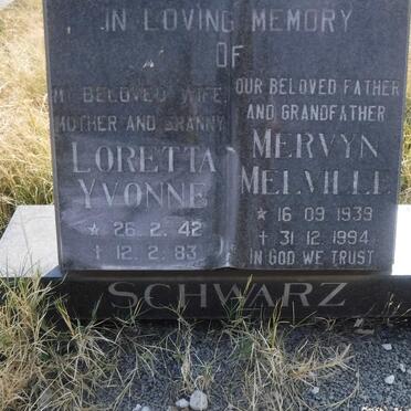 SCHWARZ Mervyn Melville 1939-1994 &amp; Loretta Yvonne 1942-1983