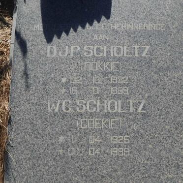 SCHOLTZ D.J.P. 1932-1989 &amp; W.G. 1925-1989