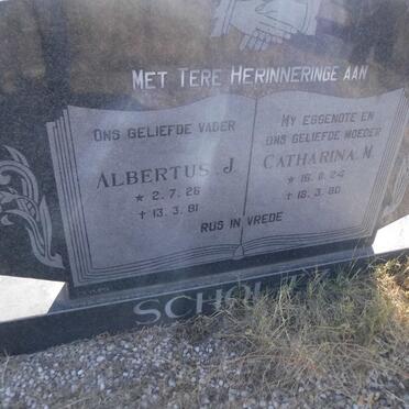 SCHOLTZ Albertus J. 1926-1981 &amp; Catharina M. 1924-1980
