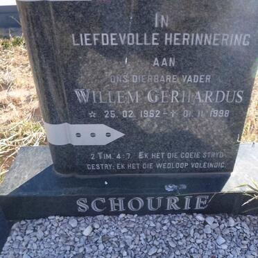 SCHOURIE Willem Gerhardus 1952-1998