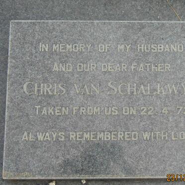 SCHALKWYK Chris, van -1972