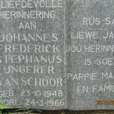 SCHOOR Johannes Frederick Stephanus Ungerer, van 1948-1966