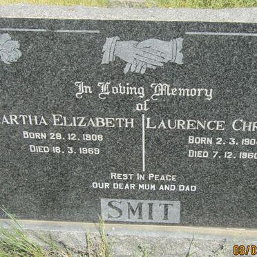 SMIT Laurence Christian 1904-1960 &amp; Martha Elizabeth 1908-1969