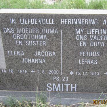 SMITH Petrus Lafras 1913-1975 &amp; Elena Jacoba Johanna 1915-2000