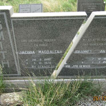 SMITH Johannes Antonie 1892-1968 &amp; Jacoba Magdalena 1892-1975