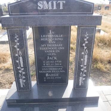 SMIT Jack 1936-2014 &amp; Babsie 1936-