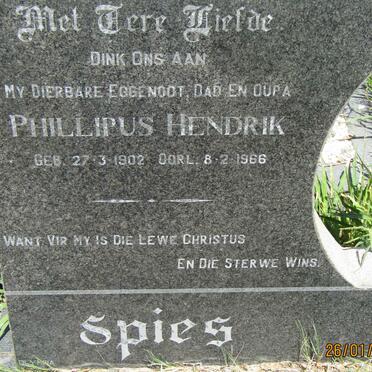 SPIES Phillipus Hendrik 1902-1966