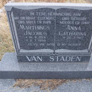 STADEN Marthinus Jacobus, van 1924-1990 &amp; Anna Catharina 1927-