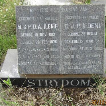 STRYDOM C.J.P. 1914-1983 &amp; M.G.P.D.A. 1913-1976