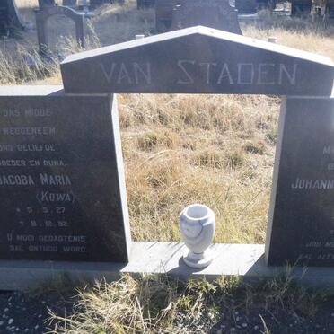 STADEN Johannes Jurie George, van 1926-1980 &amp; Jacoba Maria 1927-1992