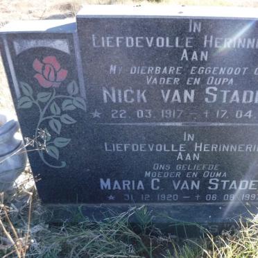 STADEN Nick, van 1917-1993 &amp; Maria C. 1920-1997