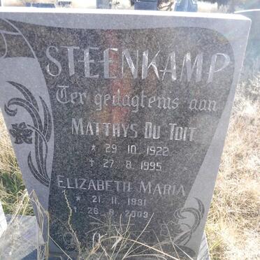 STEENKAMP Matthys du Toit 1922-1995 &amp; Elizabeth Maria 1931-2003