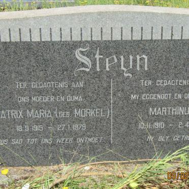 STEYN Marthinus 1910-1963 &amp; Beatrix Maria MORKEL 1915-1979