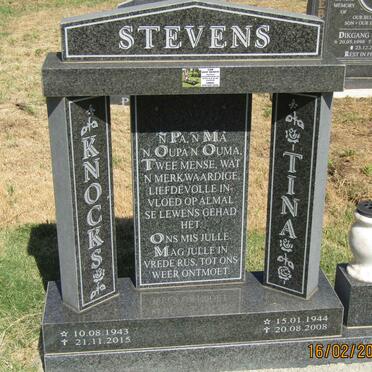 STEVENS Knocks 1943-2015 &amp; Tina 1944-2008