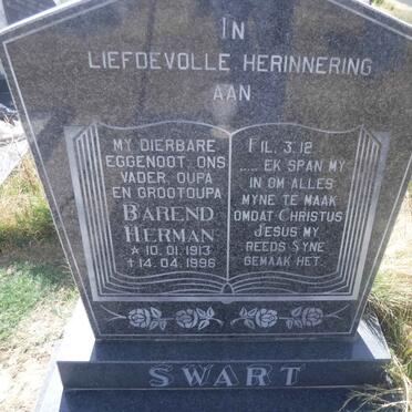 SWART Barend Herman 1913-1996