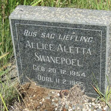 SWANEPOEL Allice Aletta 1954-1955