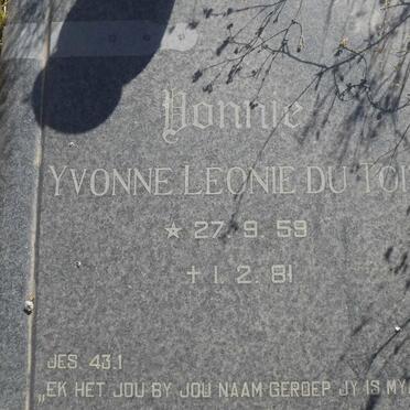 TOIT Yvonne Leonie, du 1959-1981