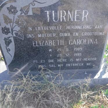 TURNER Elizabeth Carolina 1909-1995