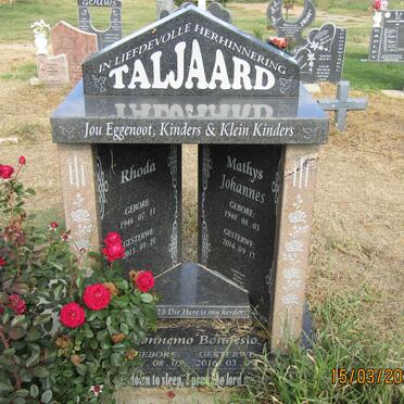 TALJAARD Mathys Johannes 1940-2014 &amp; Rhoda 1946-2013 :: TALJAARD Jeronnemo Bondesio 1990-2016