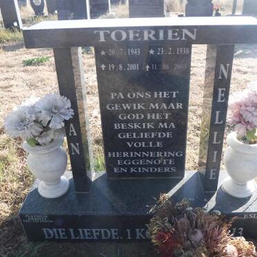 TOERIEN Jan 1943-2001 &amp; Nellie 1938-2008
