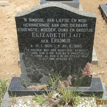 TAIT Elizabeth nee ERASMUS 1920-1980