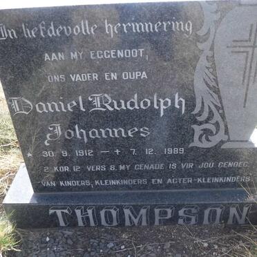 THOMPSON Daniel Rudolph Johannes 1912-1989