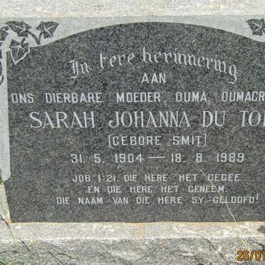 TOIT Sarah Johanna, du nee SMIT 1904-1989