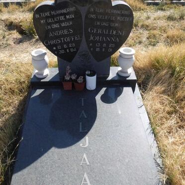 TALJAARD Andries Christoffel 1929-1984 &amp; Geraldene Johanna 1929-2001