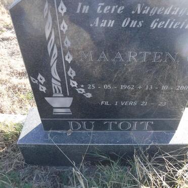TOIT Maarten C., du 1962-2001