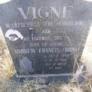 VIGNE Andrew Francis 1940-1996