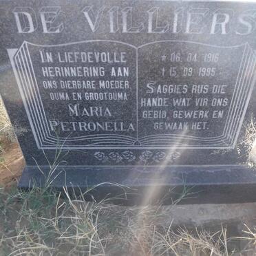 VILLIERS Maria Petronella, de 1916-1995