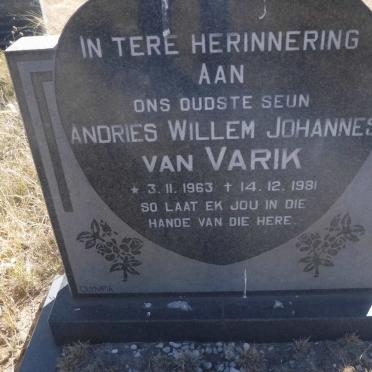 VARIK Andries Willem Johannes, van 1963-1981