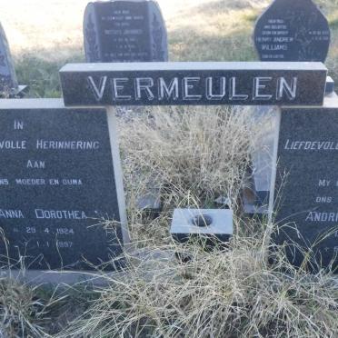VERMEULEN Andries M.G. 1919-1981 &amp; Anna Dorothea 1924-1997