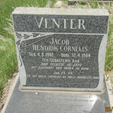VENTER Jacob Hendrik Cornelis 1902-1964