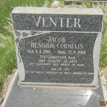 VENTER Jacob Hendrik Cornelis 1902-1964
