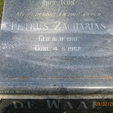 WAAL Petrus Zacharias, de 1910-1962