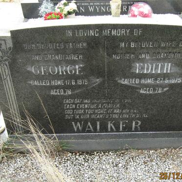 WALKER George -1975 &amp; Edith -1978