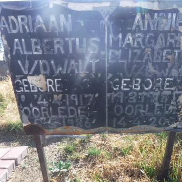 WALT Adriaan Albertus, v.d. 1917-1986 &amp; Annie Margareta Elizabeth 1918-200?