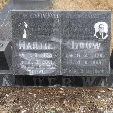 WALT Louw, van der 1920-1989 &amp; Martie 1924-2001